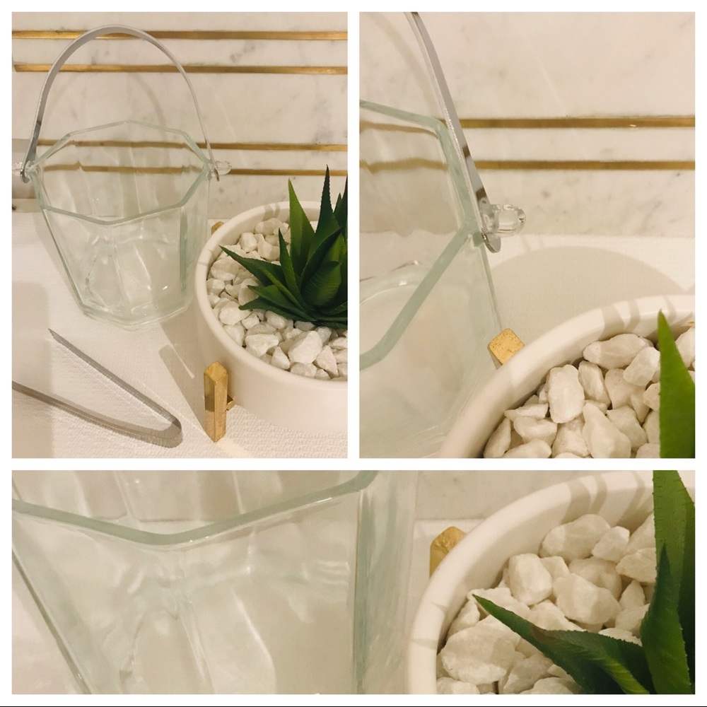 Glass Ice bucket with tong